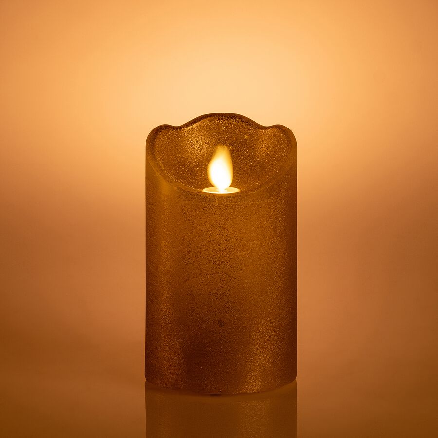 Bougie à LED oscillante - doré H12,5 cm-ARREZ