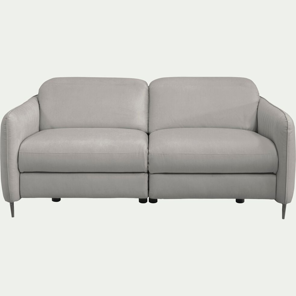 Canapé 3 places relax électrique en tissu - gris borie-MARSALA