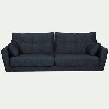 Canapé 3 places fixe en tissu sans pieds - bleu-ICONE