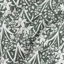 Housse de couette 260x240cm et 2 taies d'oreiller 63x63cm en coton motif floral - vert et blanc-NARCI