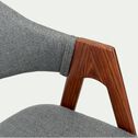 Chaise en tissu et effet bois foncé - gris ardoise-GARETTE