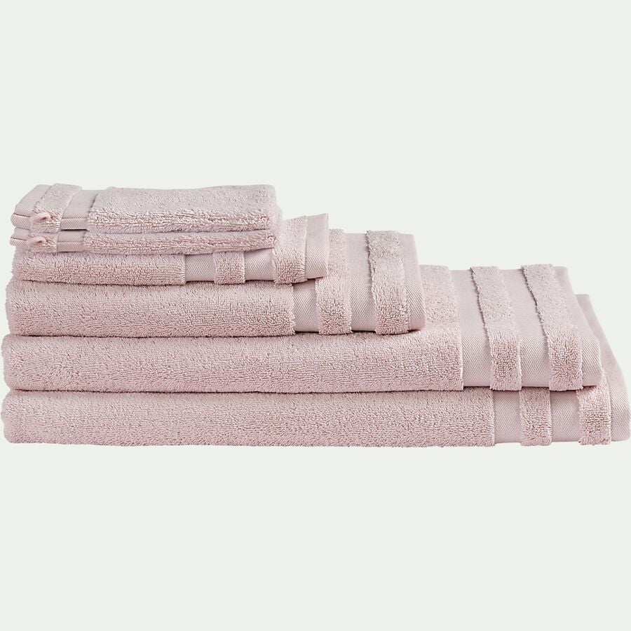 Lot de 2 gants de toilette en coton - rose simos-Rania