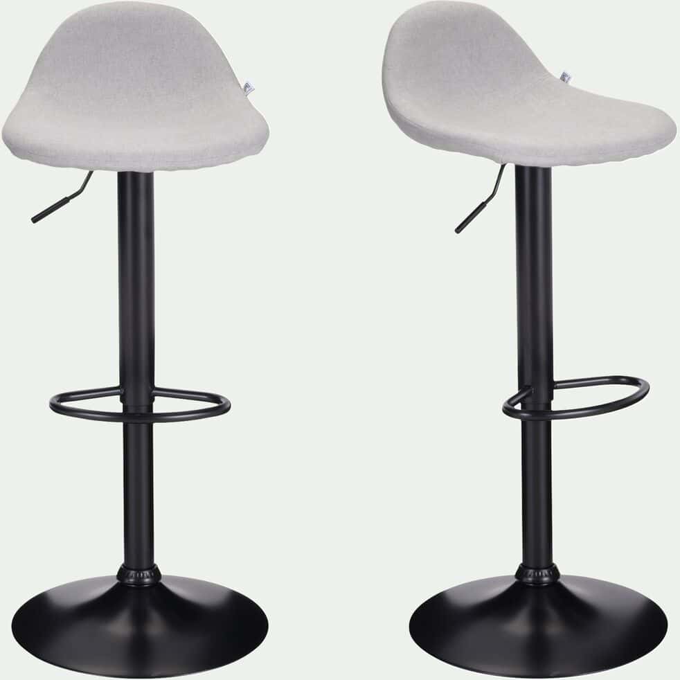Chaise de bar en acier et tissu - gris borie H75,5cm - LI