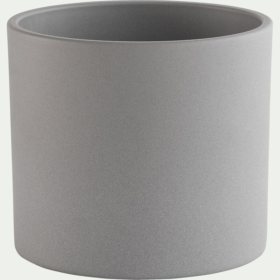 Cache-pot en céramique - gris D19,5xH17,5cm-JOS