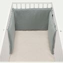 Tour de lit bébé en gaze de coton bio avec broderie lurex - bleu calaluna-NUAGE