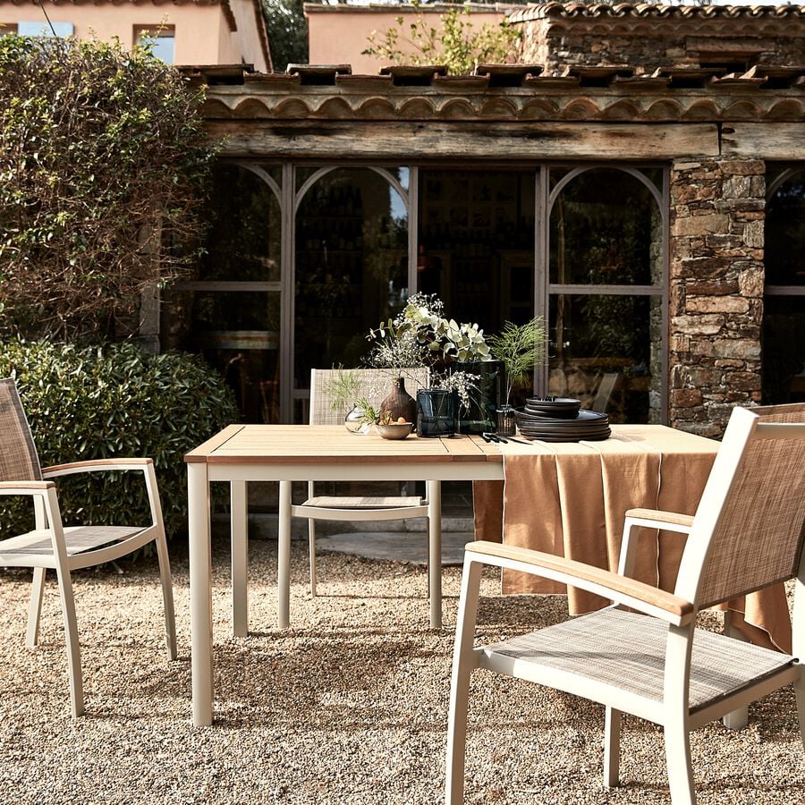 Table de jardin extensible 12 places avec chaises