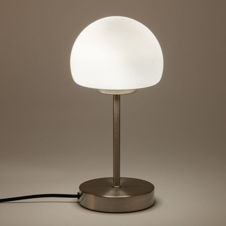 Lampe électrifiée tactile en acier et verre - argenté H26cm-YLO