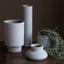 Vase conique en poudre de pierre - gris D15xH22cm-CALCIS