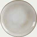 Assiette plate en grès réactif - blanc ventoux D27,5cm-MADA