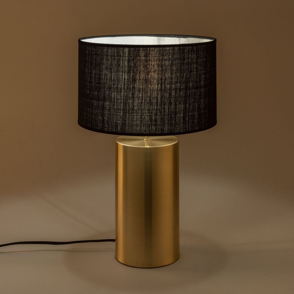 Lampe en acier doré - noir H36cm-AGATHA