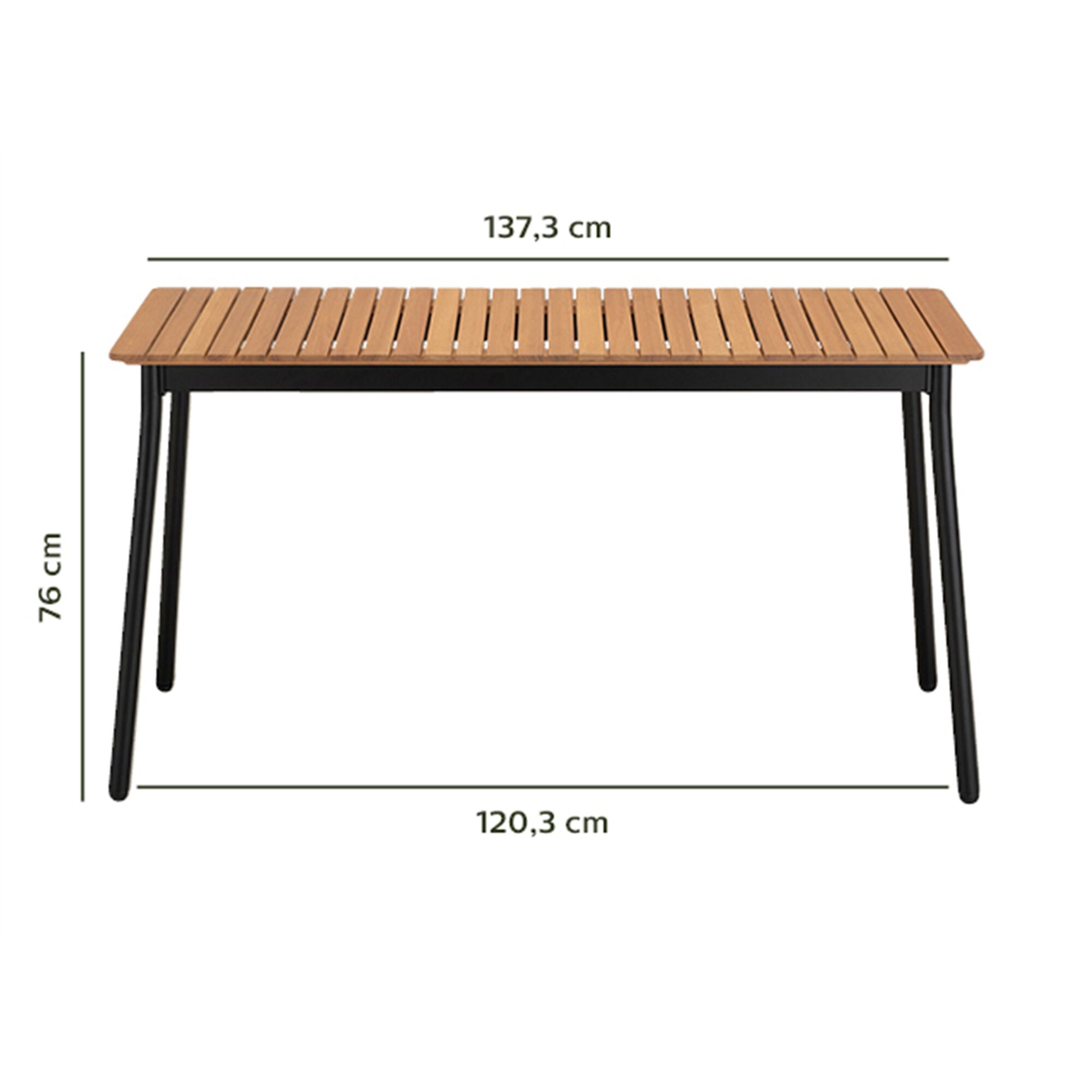 Table de balcon en aluminium et eucalyptus - bois clair (2 places)-TANOS