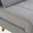 Canapé 2 places convertible en tissu - gris clair-NOLI