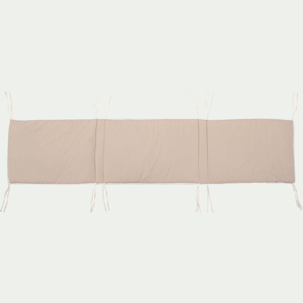 Tour de lit bébé en coton bio avec imprimé - blanc-CABANE