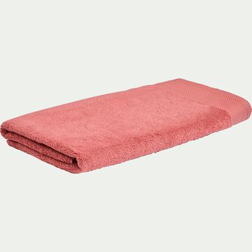 Drap de douche en coton peigné -  rouge ricin 70x140cm-AZUR