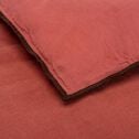 Edredon en lin et coton piquage pompons - rouge arcilla 100x180cm-ELINA