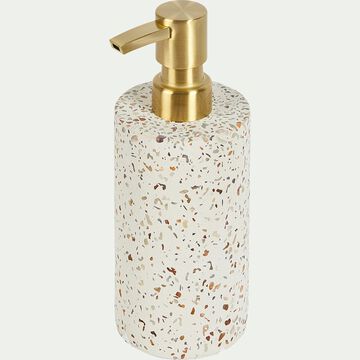 Distributeur de savon en terrazzo - blanc H16,5cm-TERRAIO
