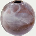 Vase boule en faïence - marron D14xH14cm-PILICA