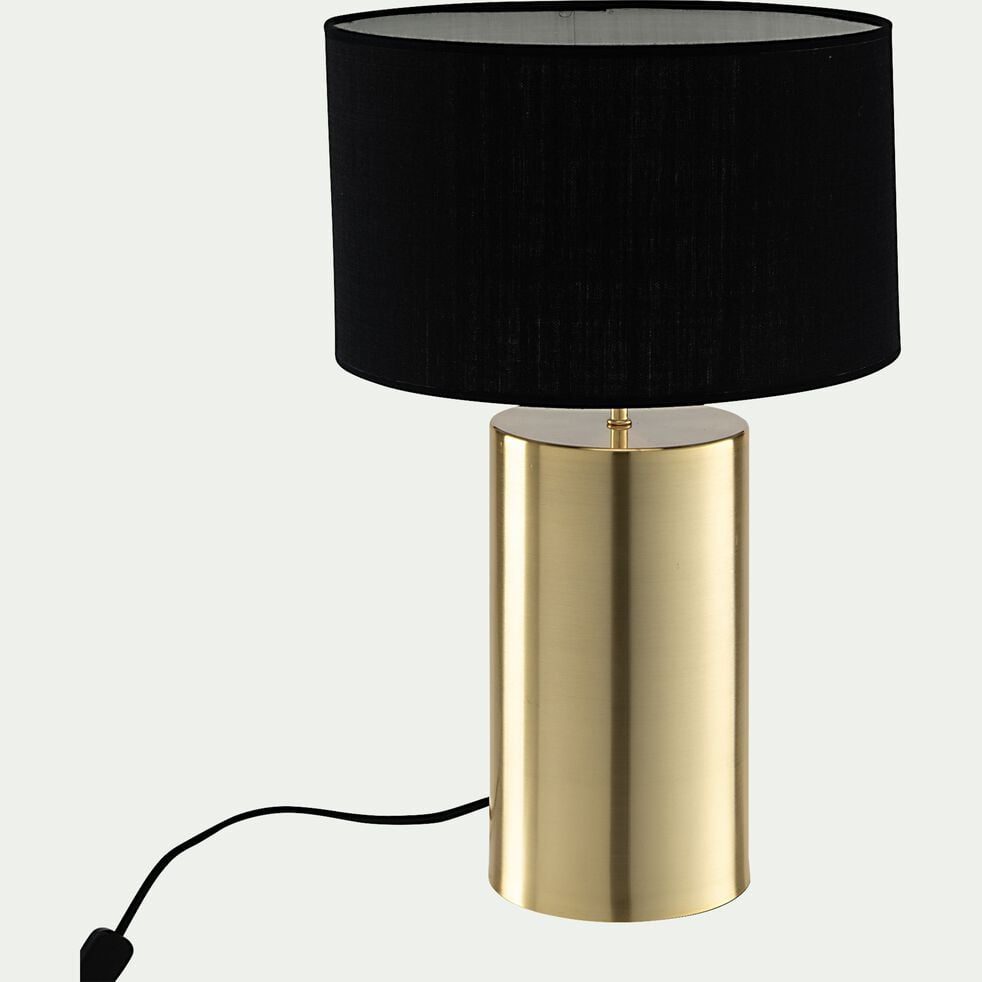 Lampe en acier doré - noir H36cm-AGATHA