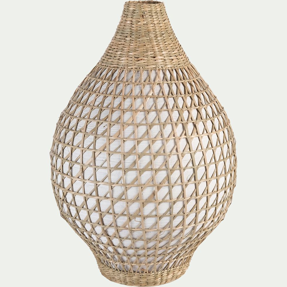 Vase tressé en jonc de mer et bambou - naturel D31xH45cm-PLANIA