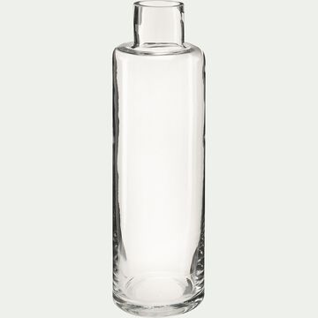 Vase bouteille fait-main en verre - transparent H36cm-AEONIUM