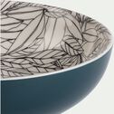 Assiette creuse en porcelaine motifs laurier - bleu figuerolles D21cm-AIX