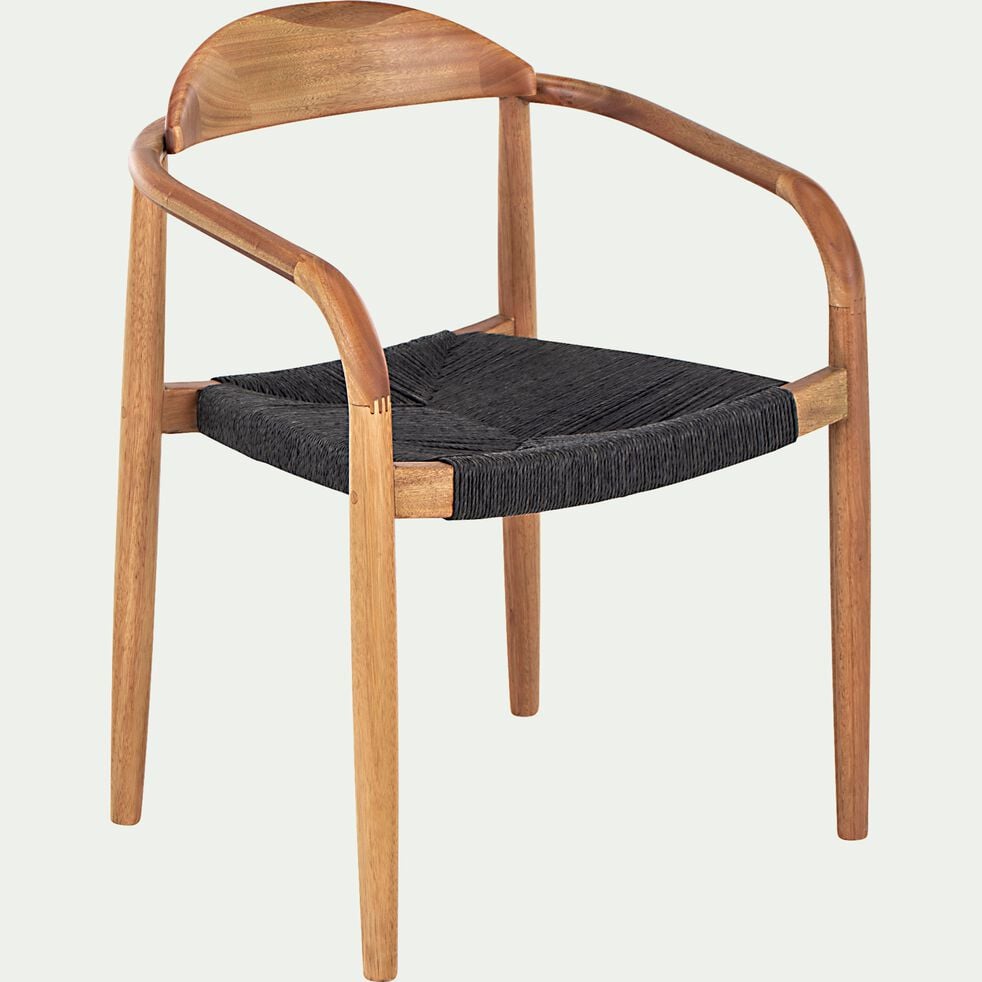 Chaise en eucalyptus et corde grise - naturel-JAVI