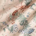 Housse de couette et 2 taies d'oreiller en percale à motifs fleurs - beige 240x220cm-TASSELLI