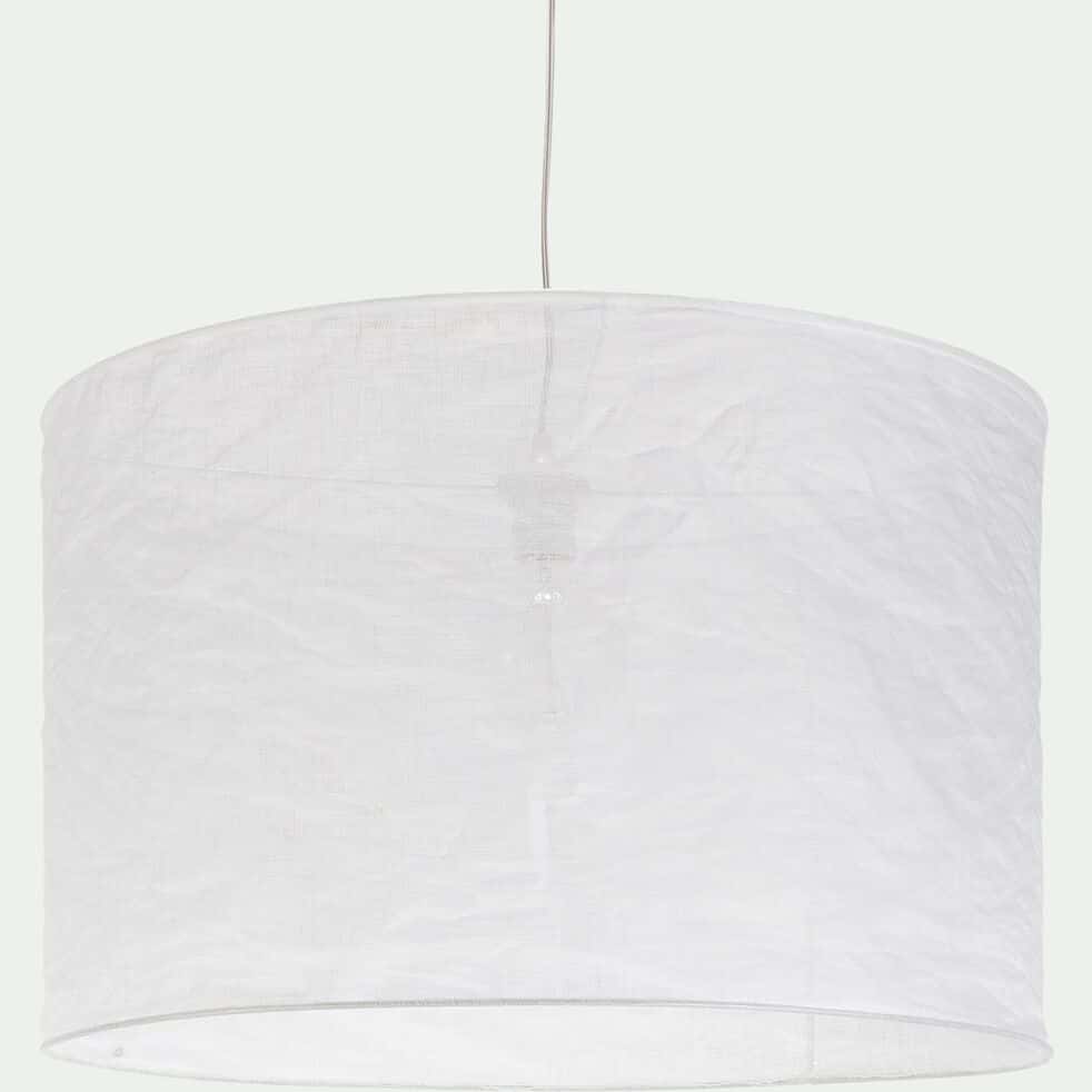 abat-jour cylindrique en lin d60cm - blanc