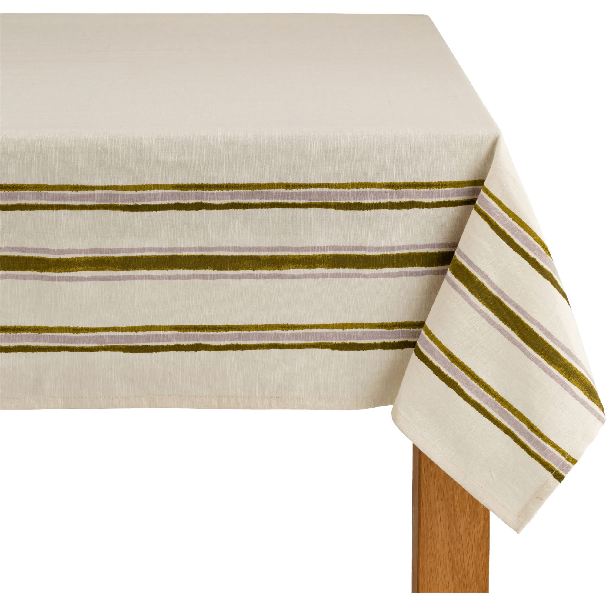 Nappe rayée en lin et coton