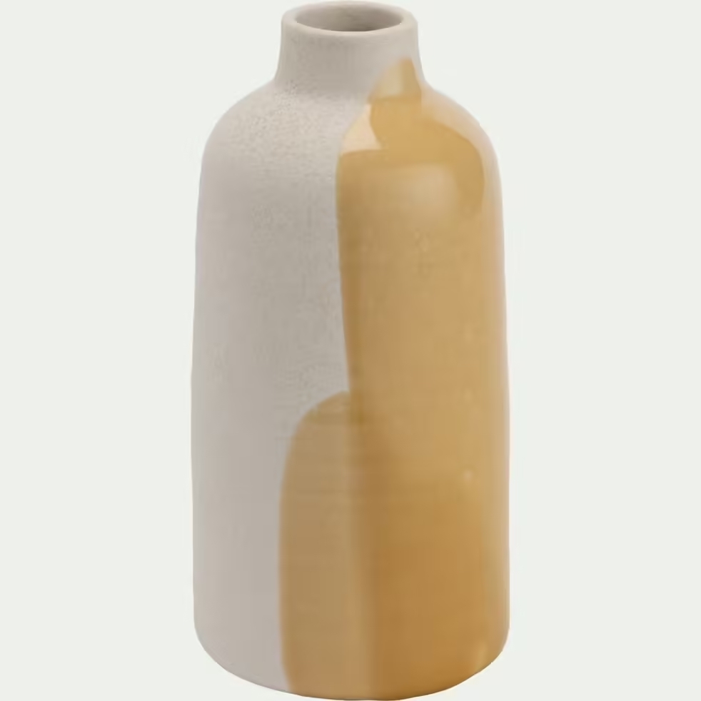 vase bouteille à motif abstrait en faïence