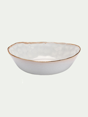 assiette creuse en grès blanc