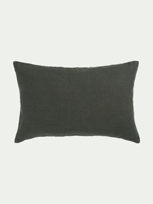 coussin en lin lavé vert cèdre