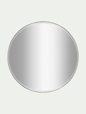 miroir rond avec pourtour en métal doré