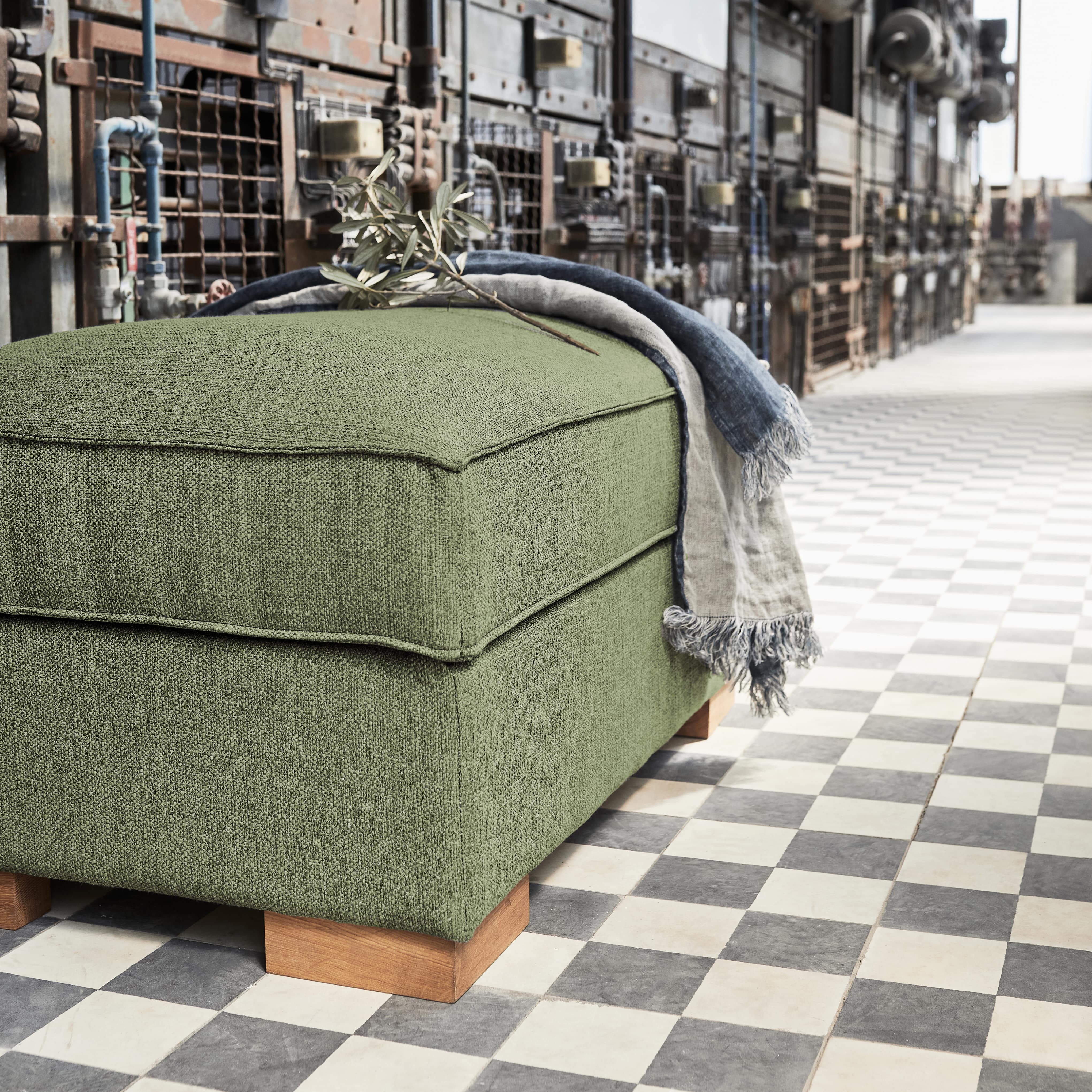 Pouf coffre - Lin monet vert garrigue alinea