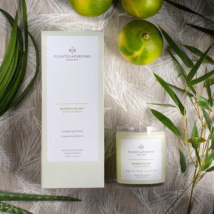 BAMBOU BLANC. Gamme de senteurs de la marque Esteban alinea