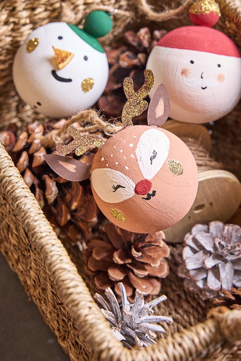 Atelier Trio de boules de Noël en bois alinea