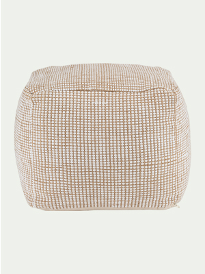 pouf carré en coton et jute naturel