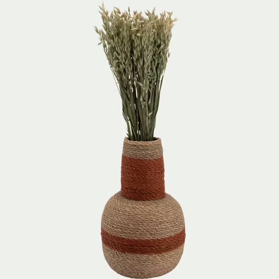 vase bouteille en jonc