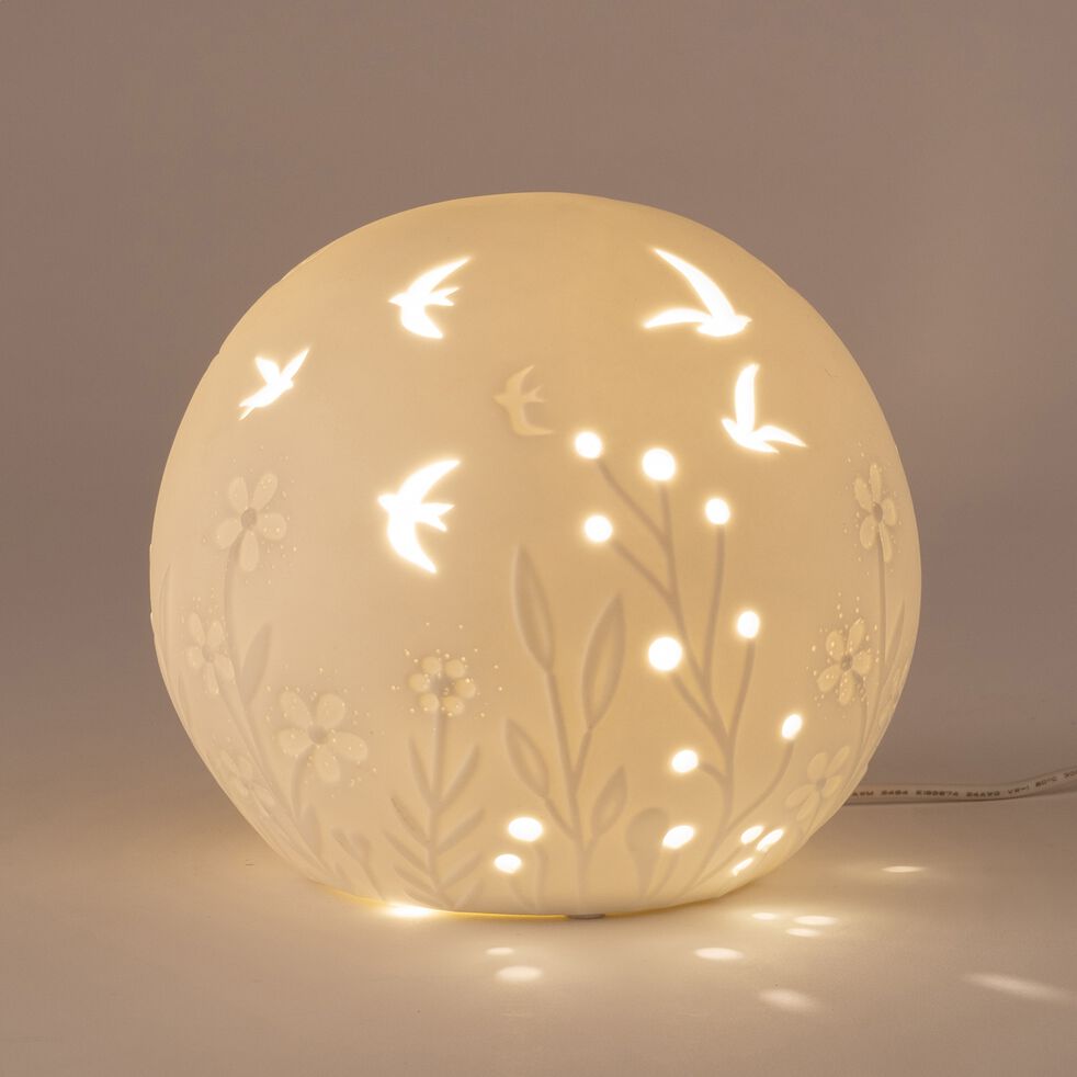 Lampe à poser électrifiée en porcelaine
