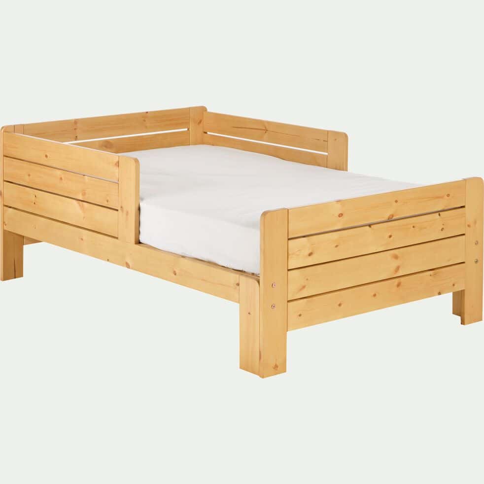 lit évolutif 1 place en pin massif 3 positions pour enfant - bois clair