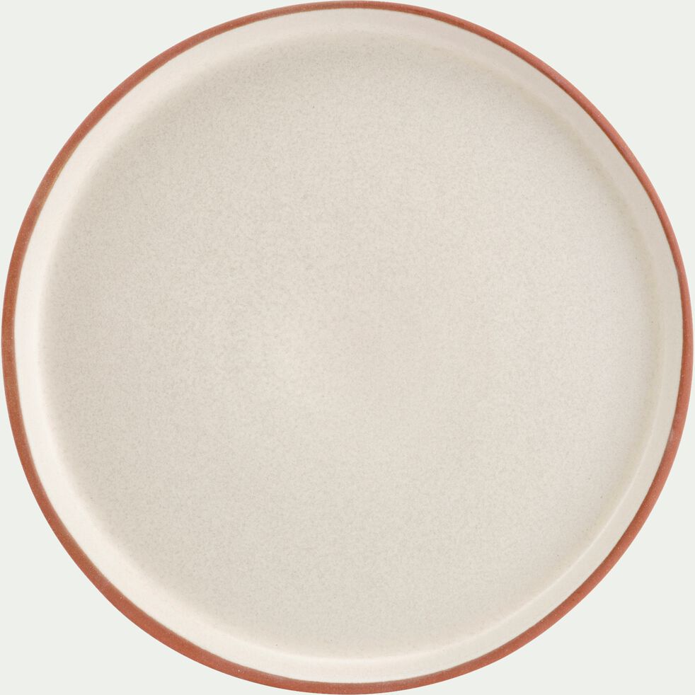 Assiette plate en terre cuite et grès