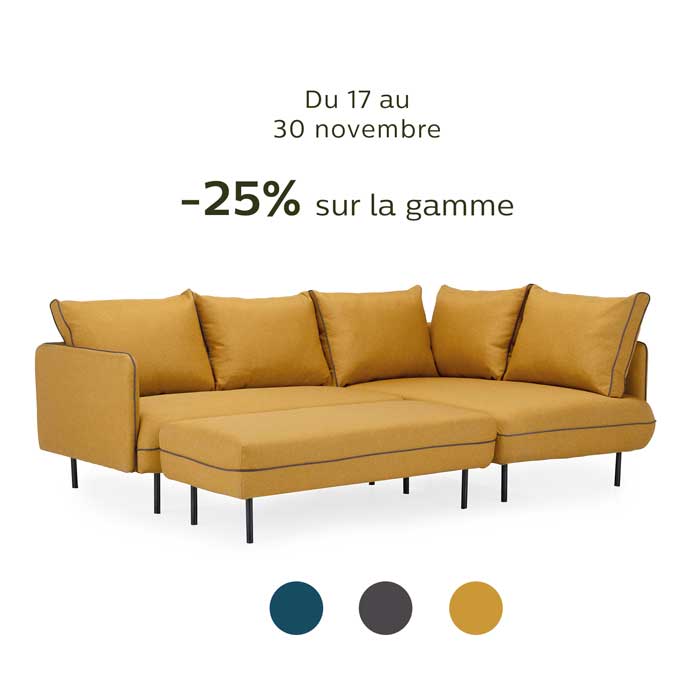 SAOU. Canapé made in France -25% sur la gamme