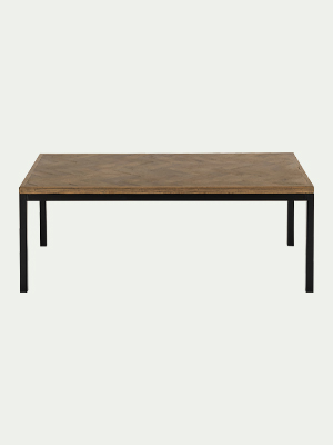 table basse rectangulaire en bois recyclé