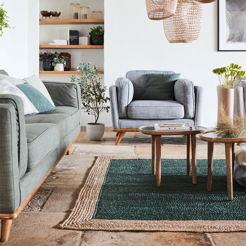 alinea idees déco, revêtement assorti entre canapé et fauteuil