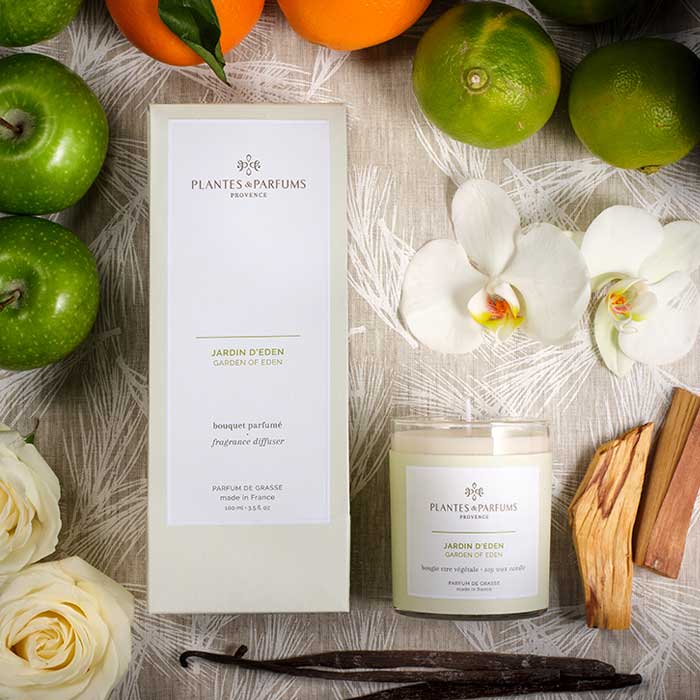 JARDIN D’EDEN. Gamme de senteurs Plantes & parfums, fabriquée dans le sud de la France alinea