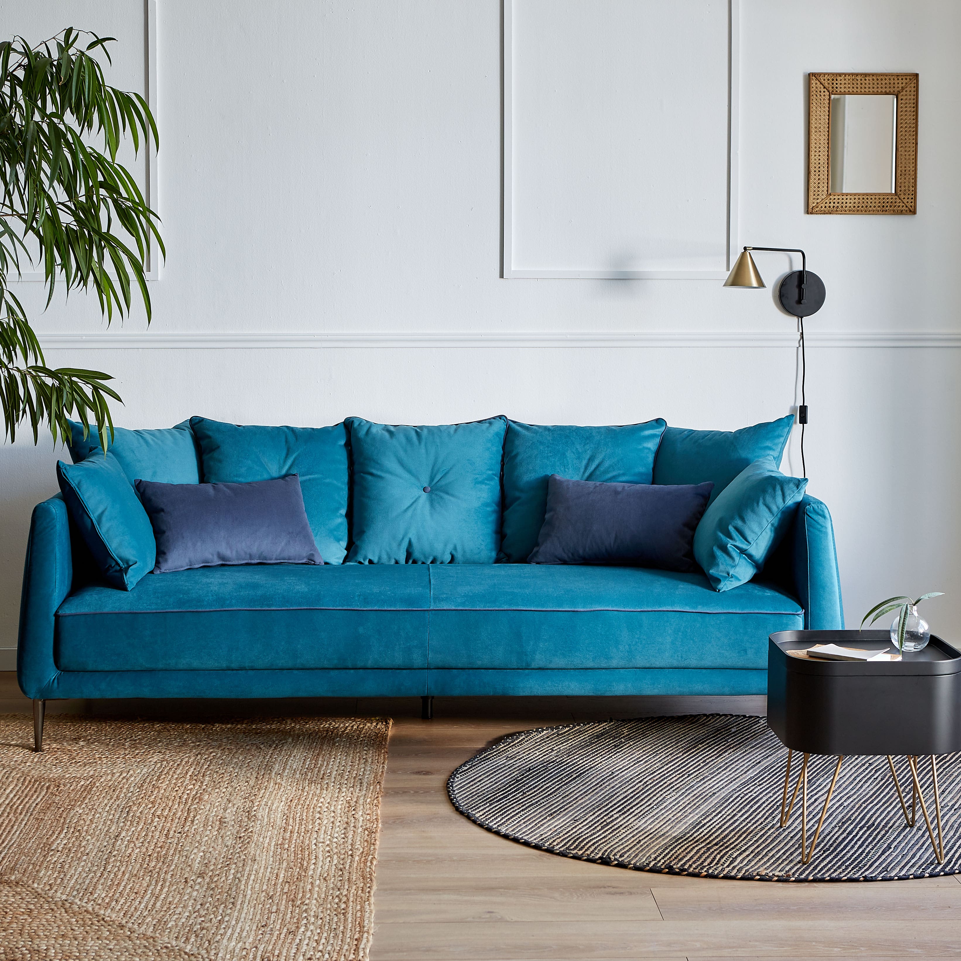 alinea - comment décorer son salon avec un canapé en velours