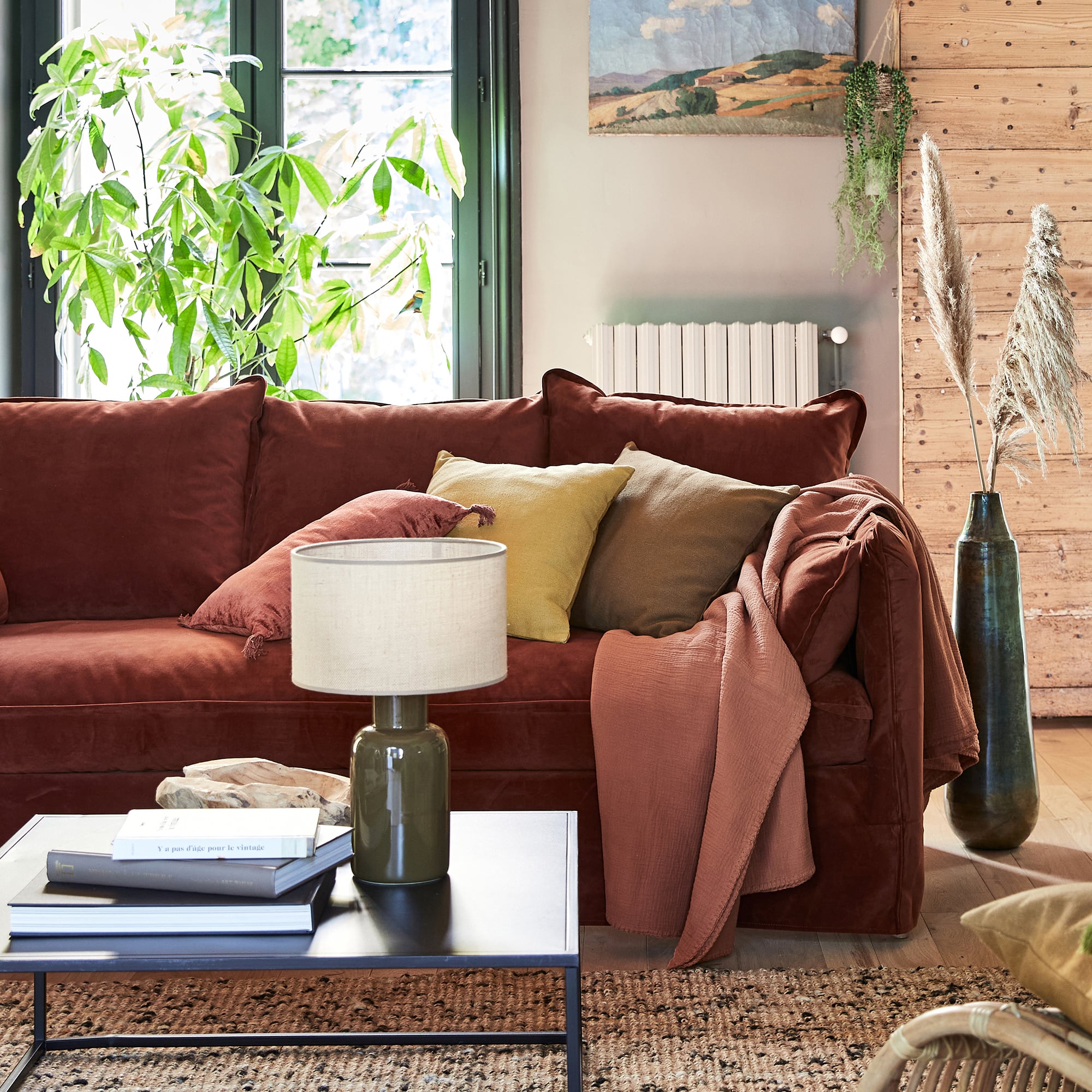 alinea - comment décorer son salon avec un canapé en velours