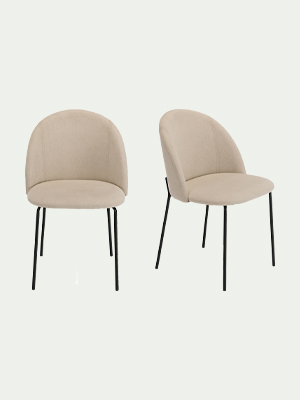 chaise ronde en tissu beige alpilles
