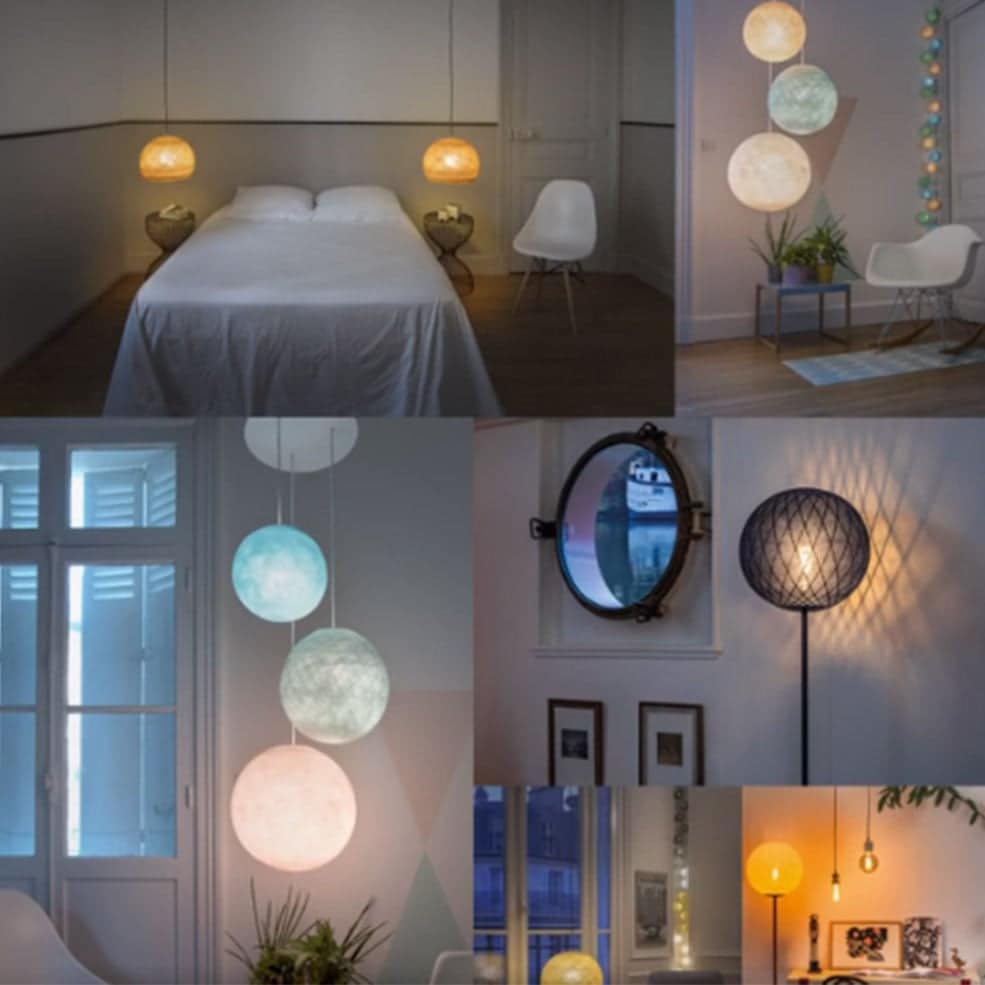 Lampe plafond enfant suspendue LED maison et ballons - Comptoir