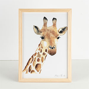 cadre photo aquarelle girafe